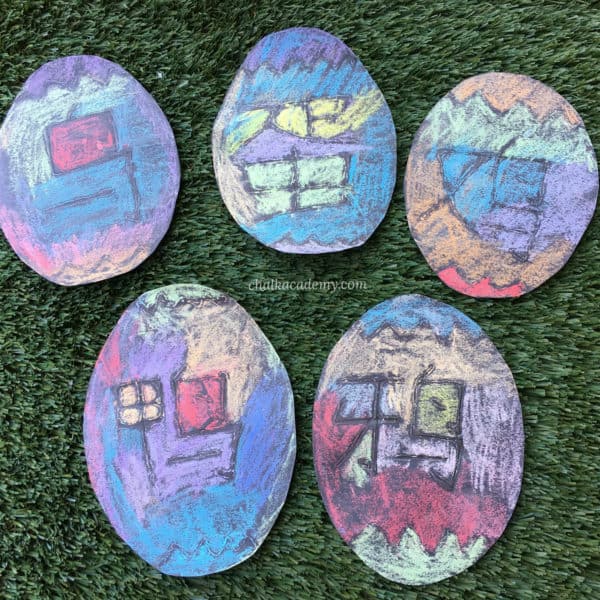 Chalk Eggs Glue Resist Literacy Activity for Kids! (VIDEO)