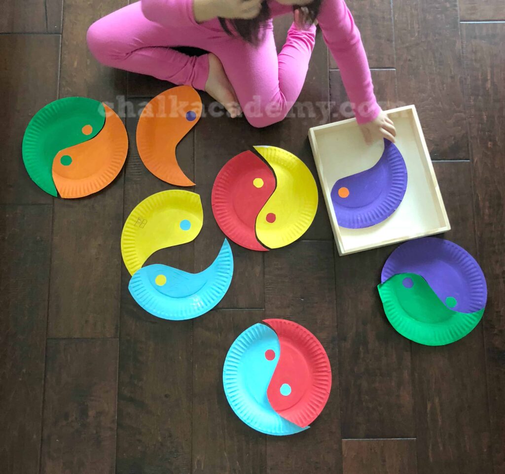 Yin-Yan Paper Plate Puzzle Craft