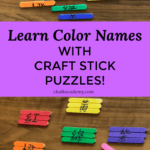 LEARN COLOR NAMES WITH CRAFT STICK PUZZLES (CHINESE)