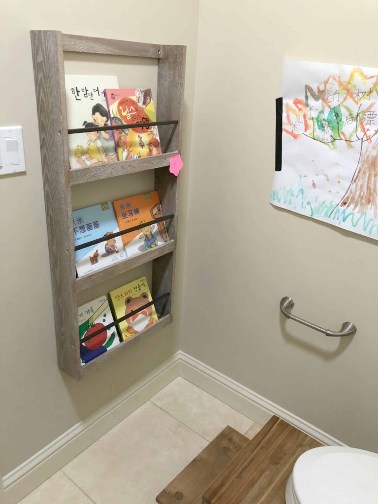 Bookcase in the bathroom!