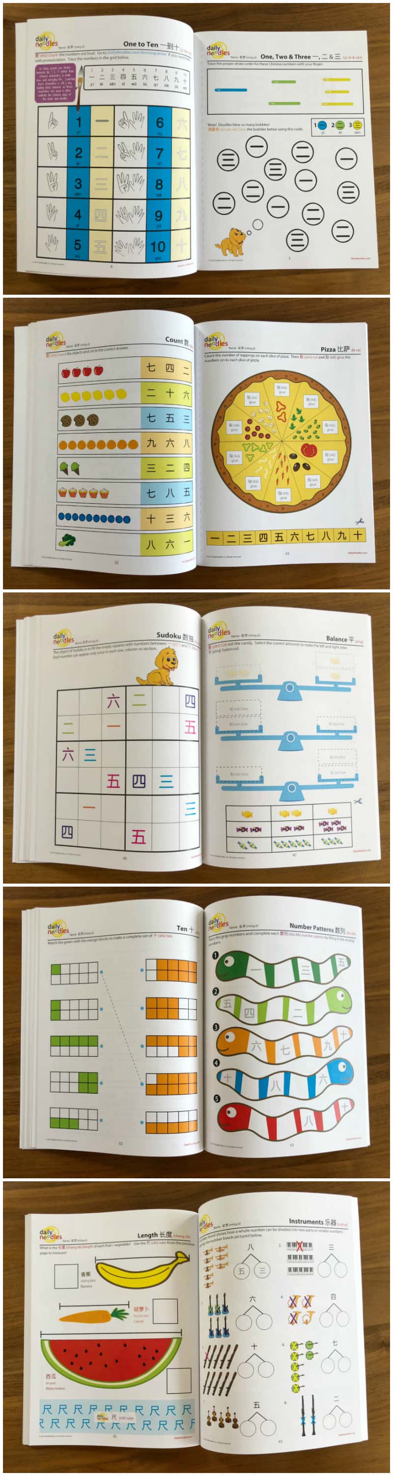 Daily Noodles Chinese Numbers Activity Book