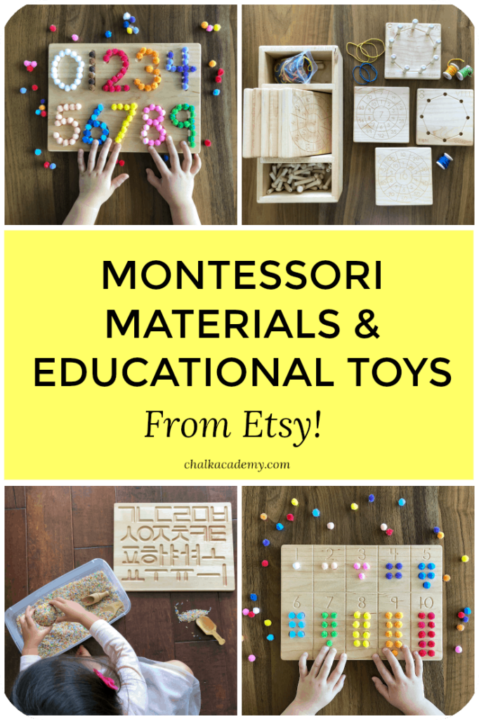 Wood Montessori Materials and Educational Toys on Etsy - gifts and school supplies for all ages