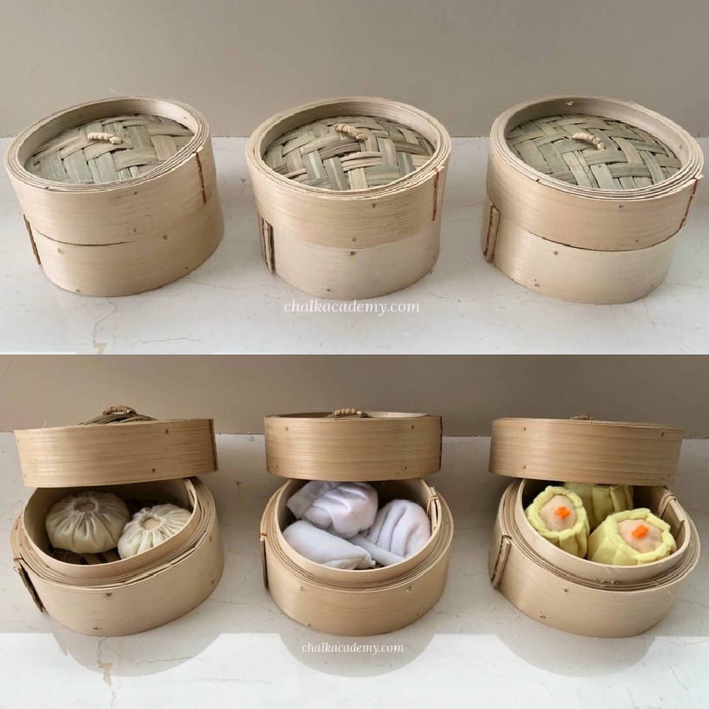 Realistic Chinese play food dim sum toys made of high-quality felt, no plastic