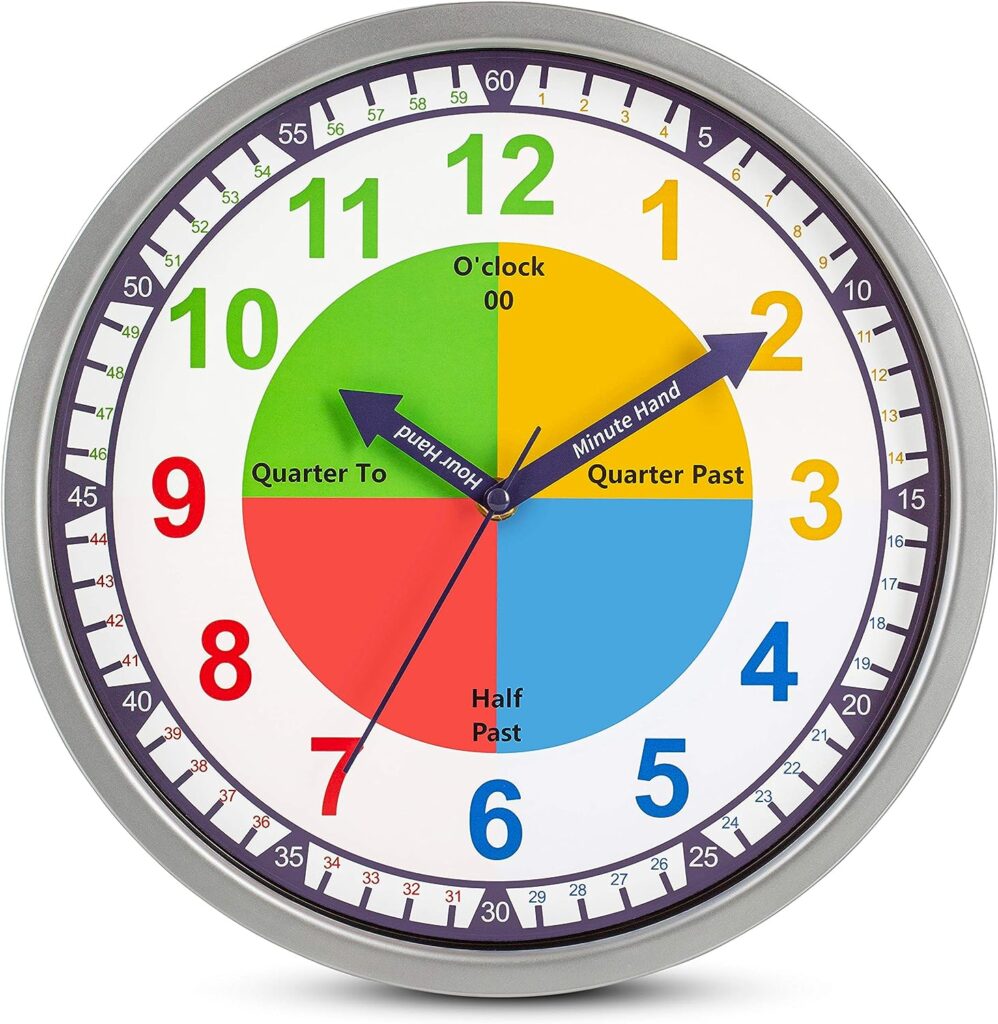 best wall clock for teaching kids how to tell time