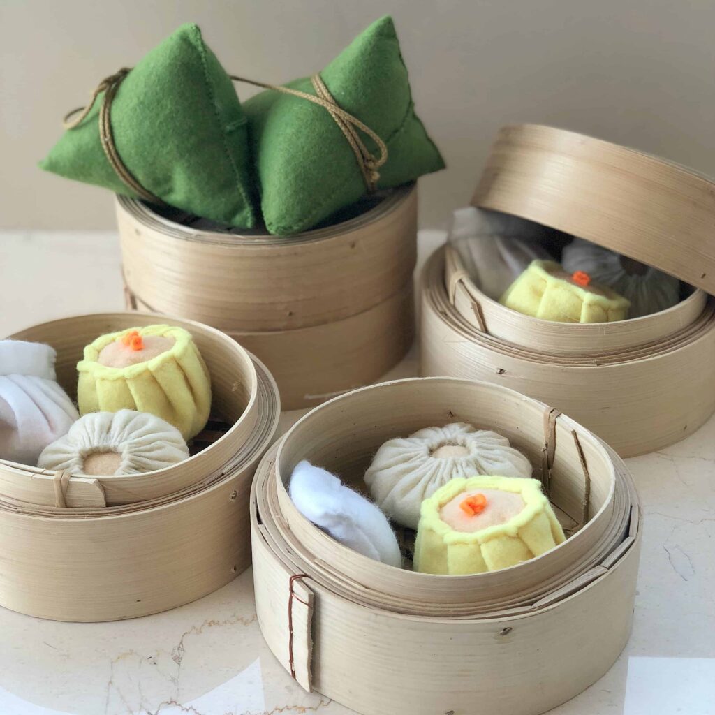 Realistic Felt Chinese dim sum play food toys - Chinese cultural gift for kids