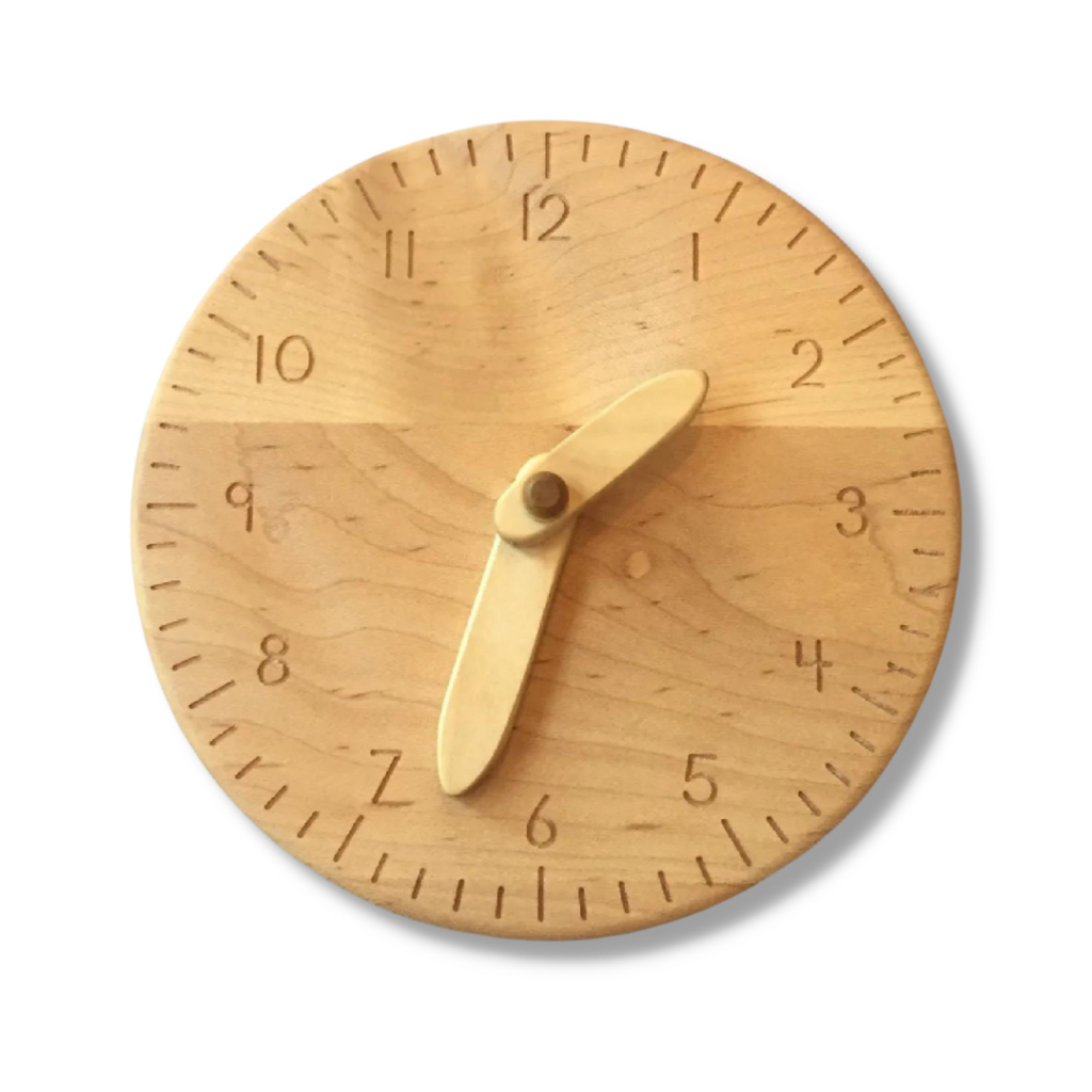 wooden toy clock 