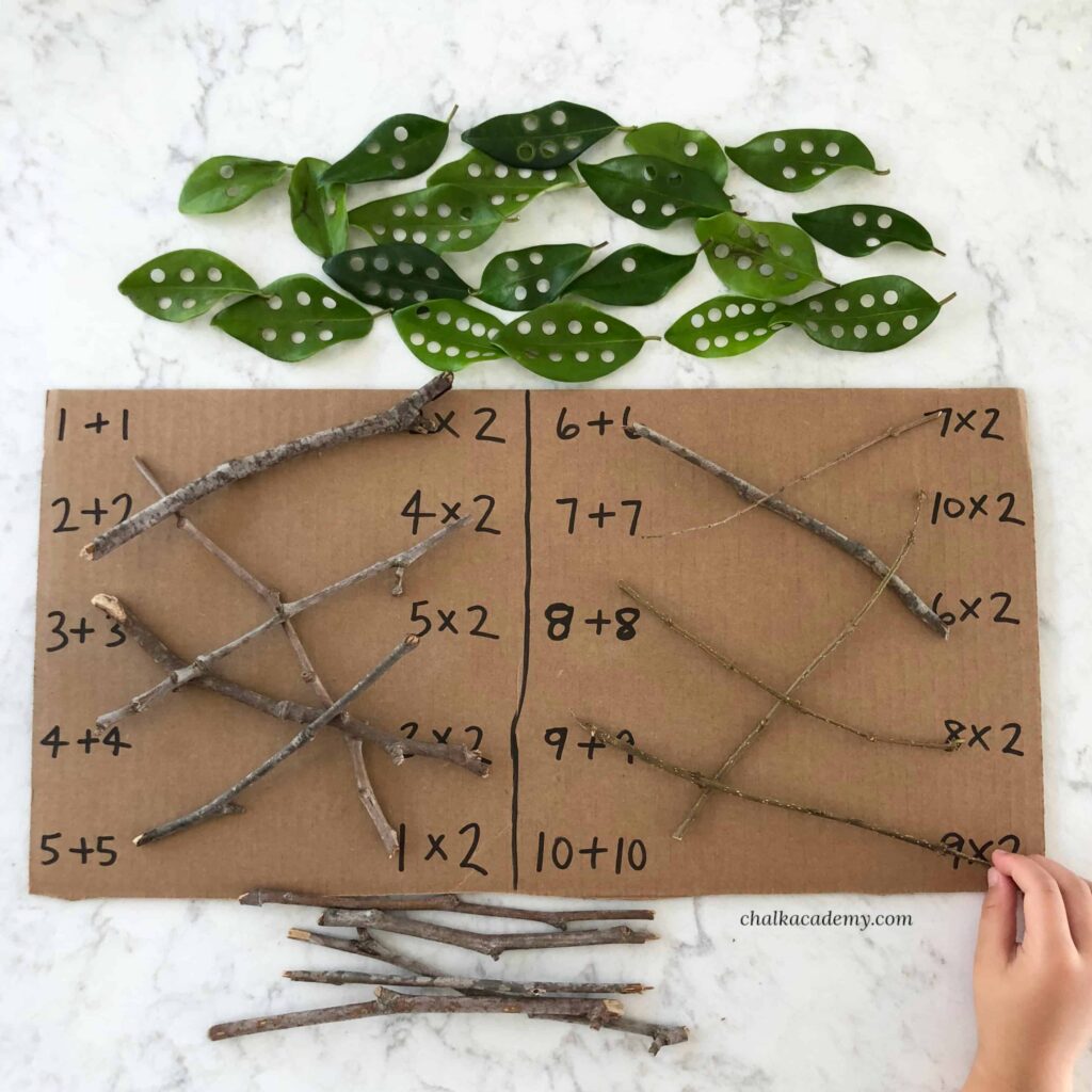 Fine Motor Math Activity with Hole-Punched Leaves!