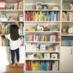 Trilingual Bookshelf (English, Chinese, Korean), rainbow shelfie for kids!
