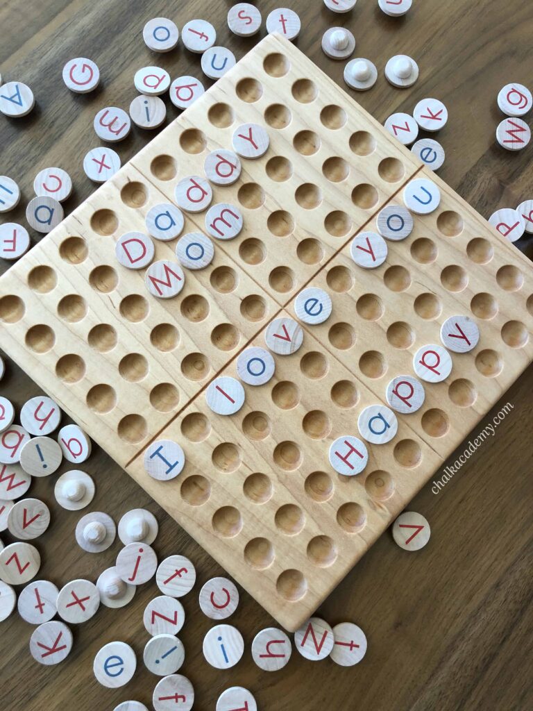 Montessori letter colors spelling game