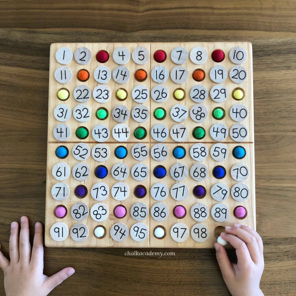 Learn even and odd numbers with a Hundred Board