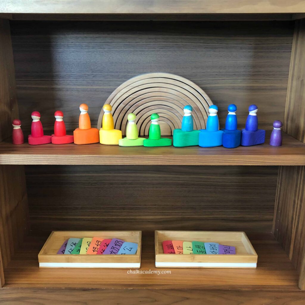 Montessori-inspired shelf for children