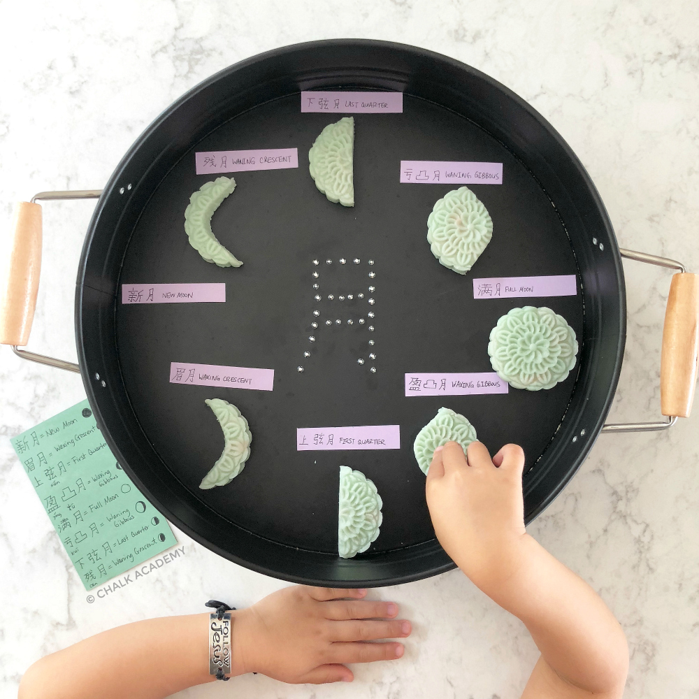 Make and Learn Moon Phases with Play Dough Mooncakes!