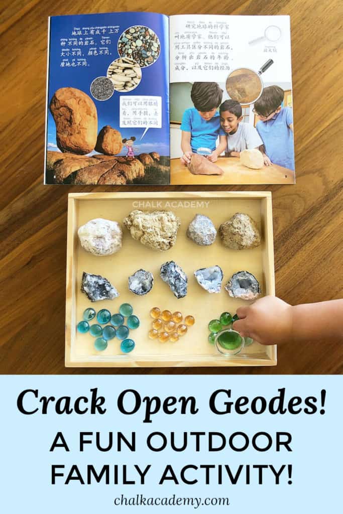 Crack open geodes! A fun outdoor family activity!