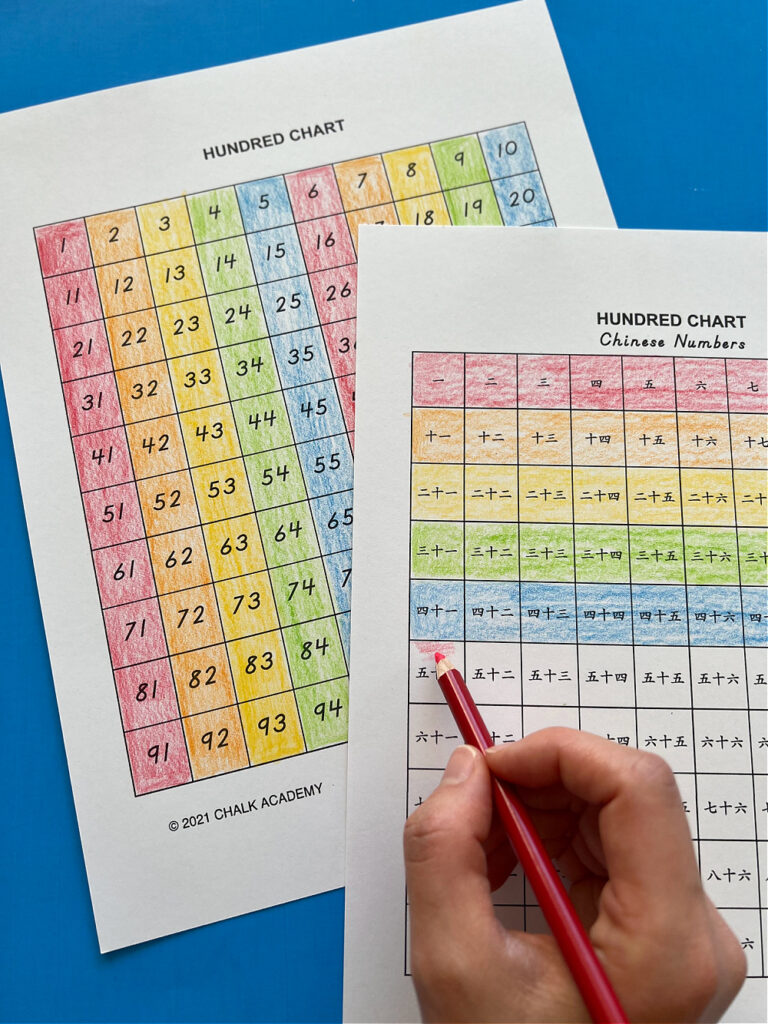 Practice counting to 100 by coloring hundreds chart