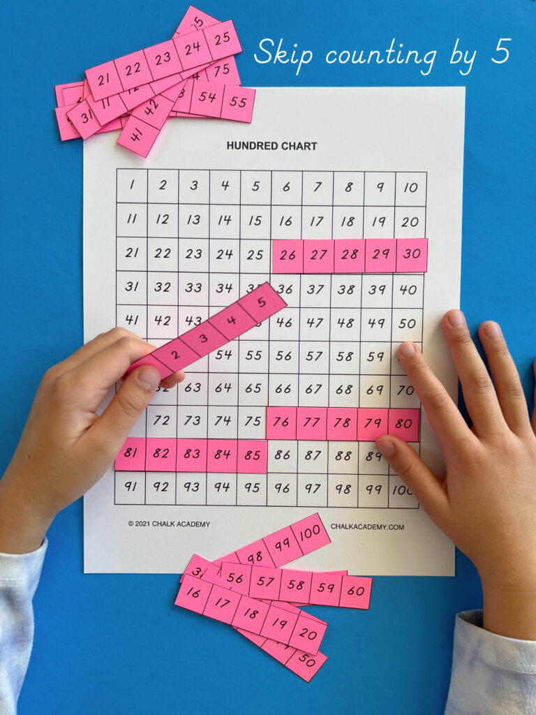 Practice skip counting by 5 - DIY math puzzle for kids