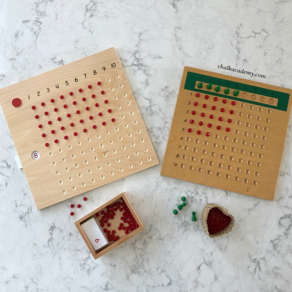 NEW Montessori Mathematics printed Material for Multiplication Bead Board 