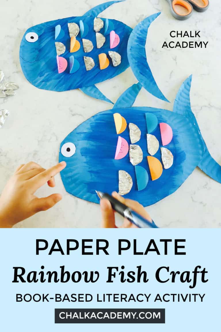 Paper Plate Rainbow Fish Craft - Book-Based Literacy Activity