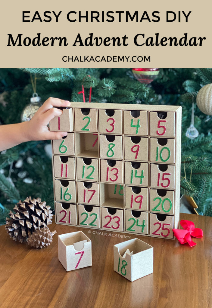 DIY Minimalist Modern Advent Calendar for Christmas Countdown That's Easy to Make
