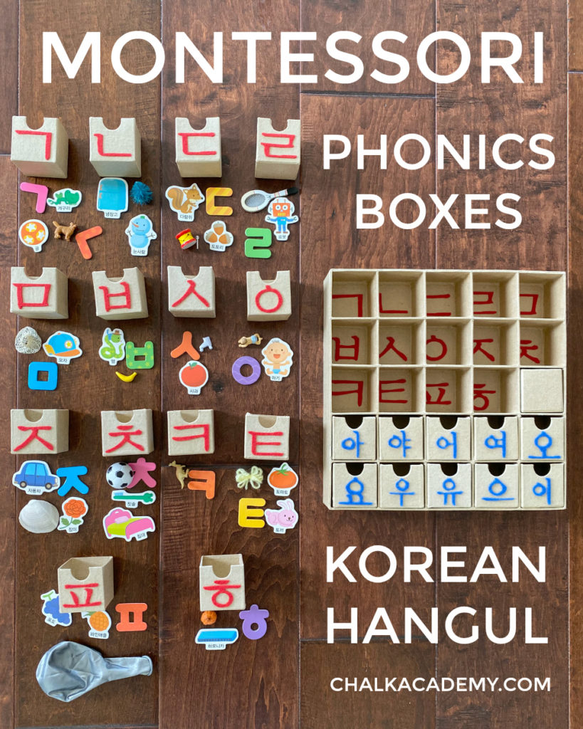 DIY Alphabet Phonics Boxes, Tactile Letters, and Teaching Tips (Korean Hangul)