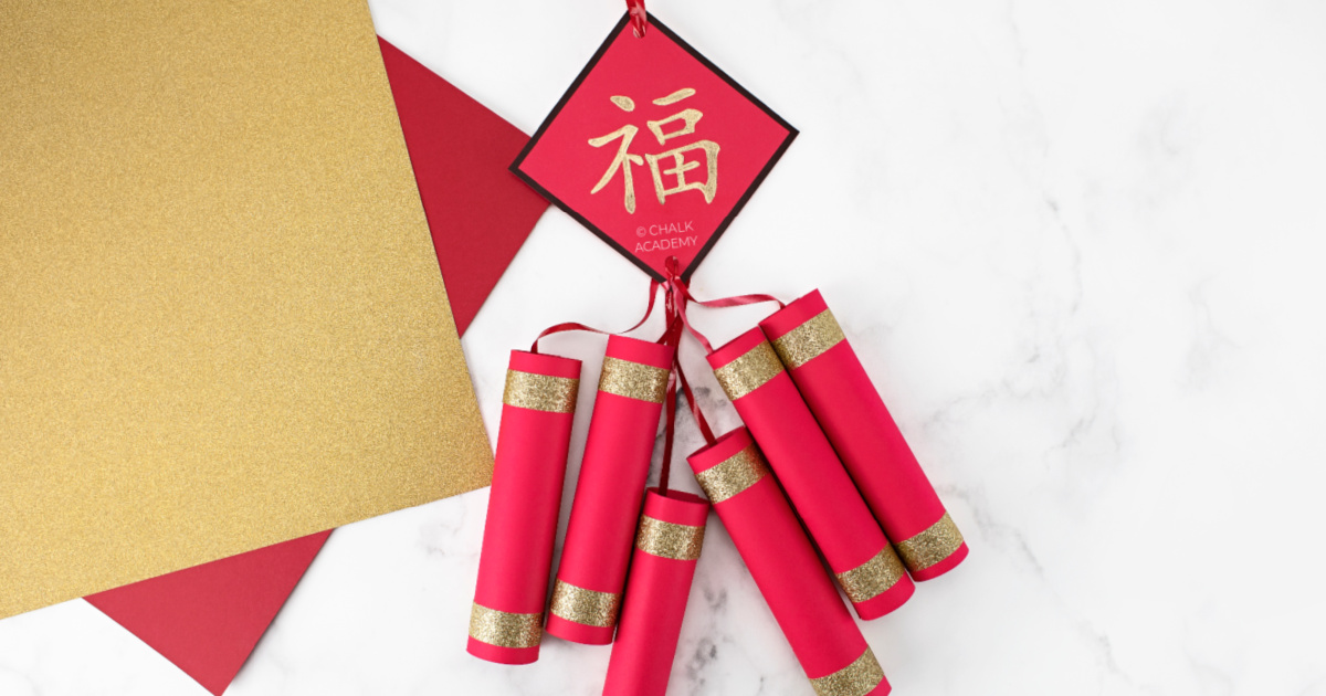 How to Make Paper Chinese Firecrackers for Lunar New Year (Template + Video)