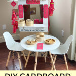 DIY Cardboard Chinese New Year Market for Kids made from recycled cardboard boxes and toilet paper rolls!