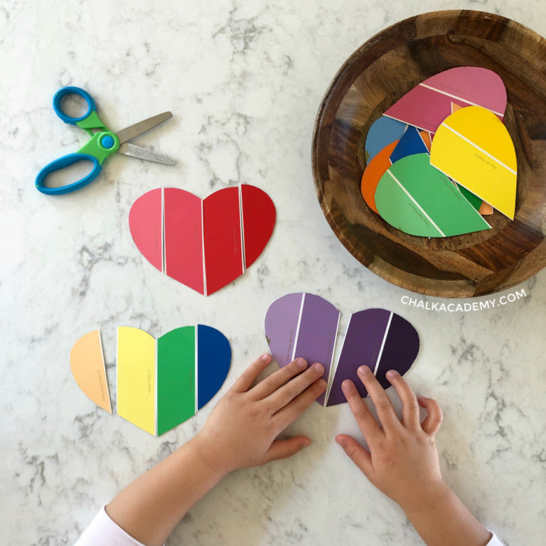 6 Educational Paint Chip Activities for Toddlers and Preschoolers