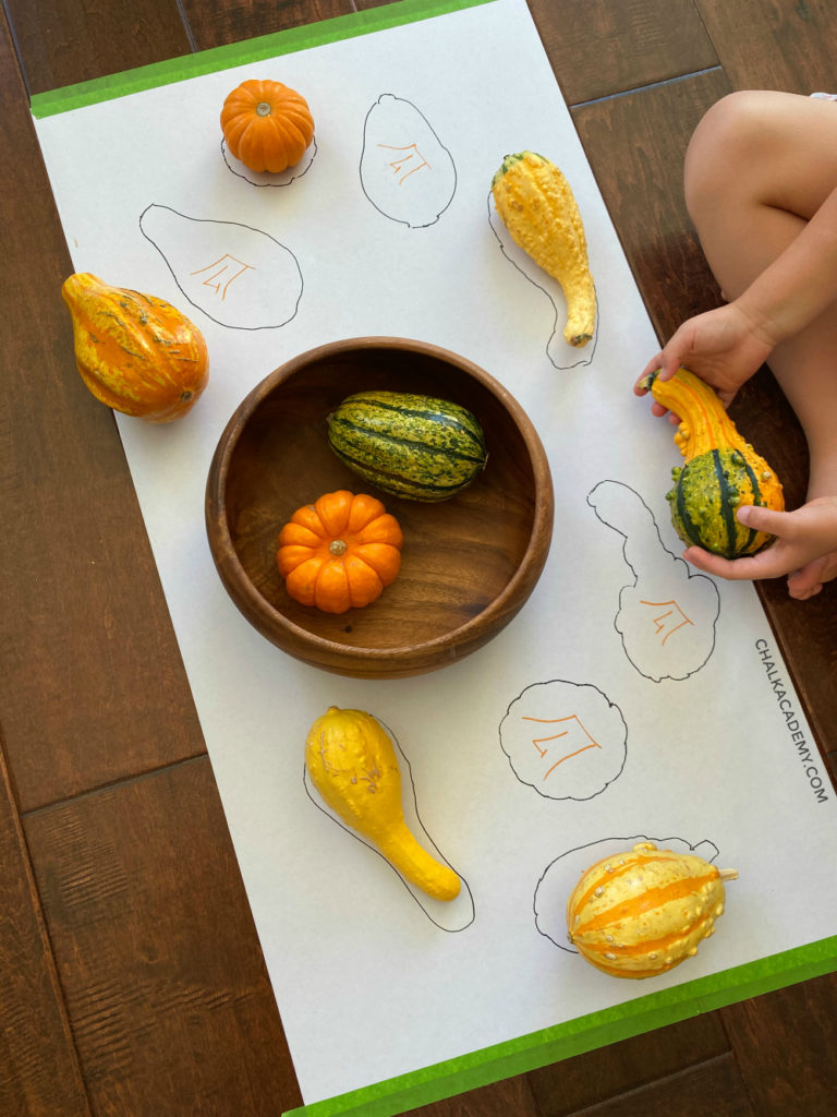 DIY Chinese puzzle with pumpkins and squash