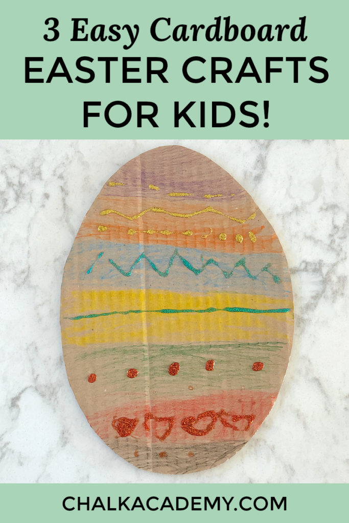 Easy crafts for kids - cardboard Easter Egg decorations