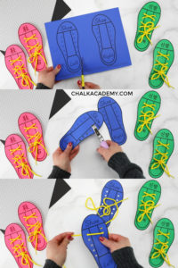 Printable Shoe Lacing Practice for Kids (English, Chinese, Korean) VIDEO