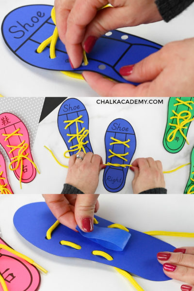Printable Shoe Lacing Practice for Kids (English, Chinese, Korean) VIDEO