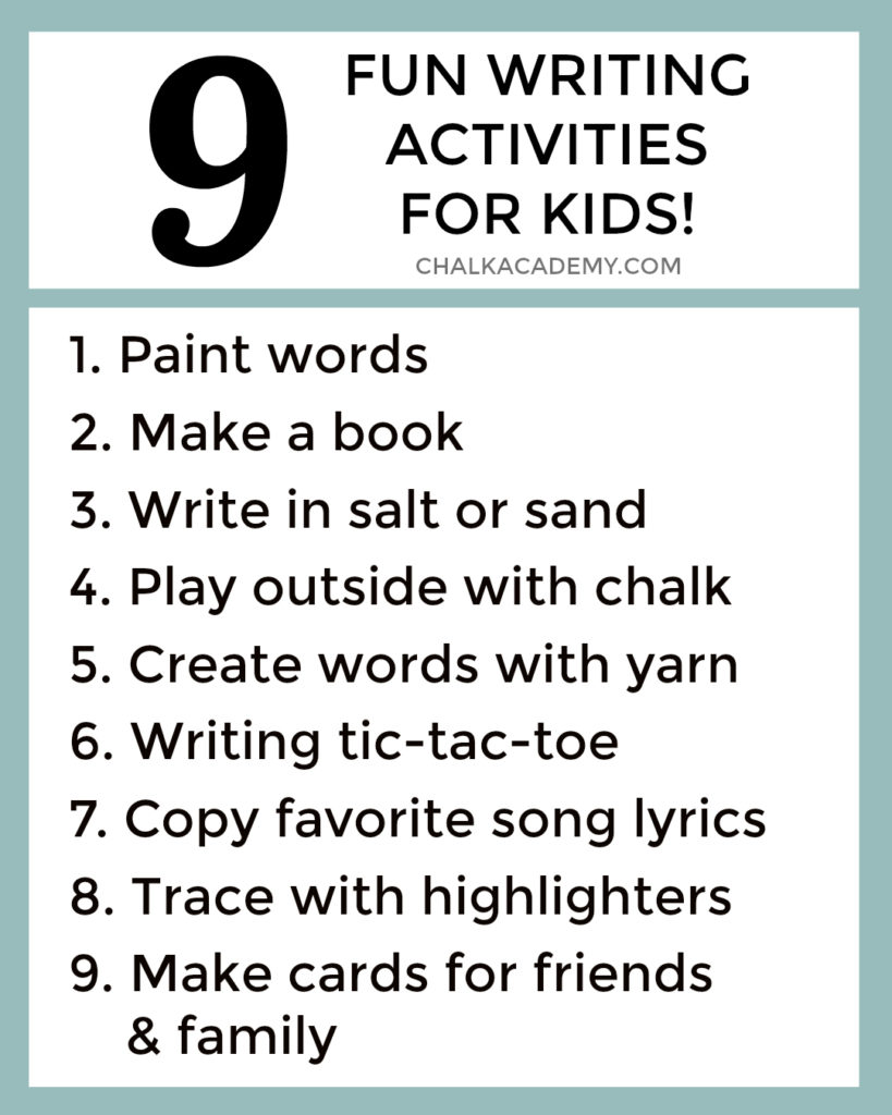 Fun writing activities for kids