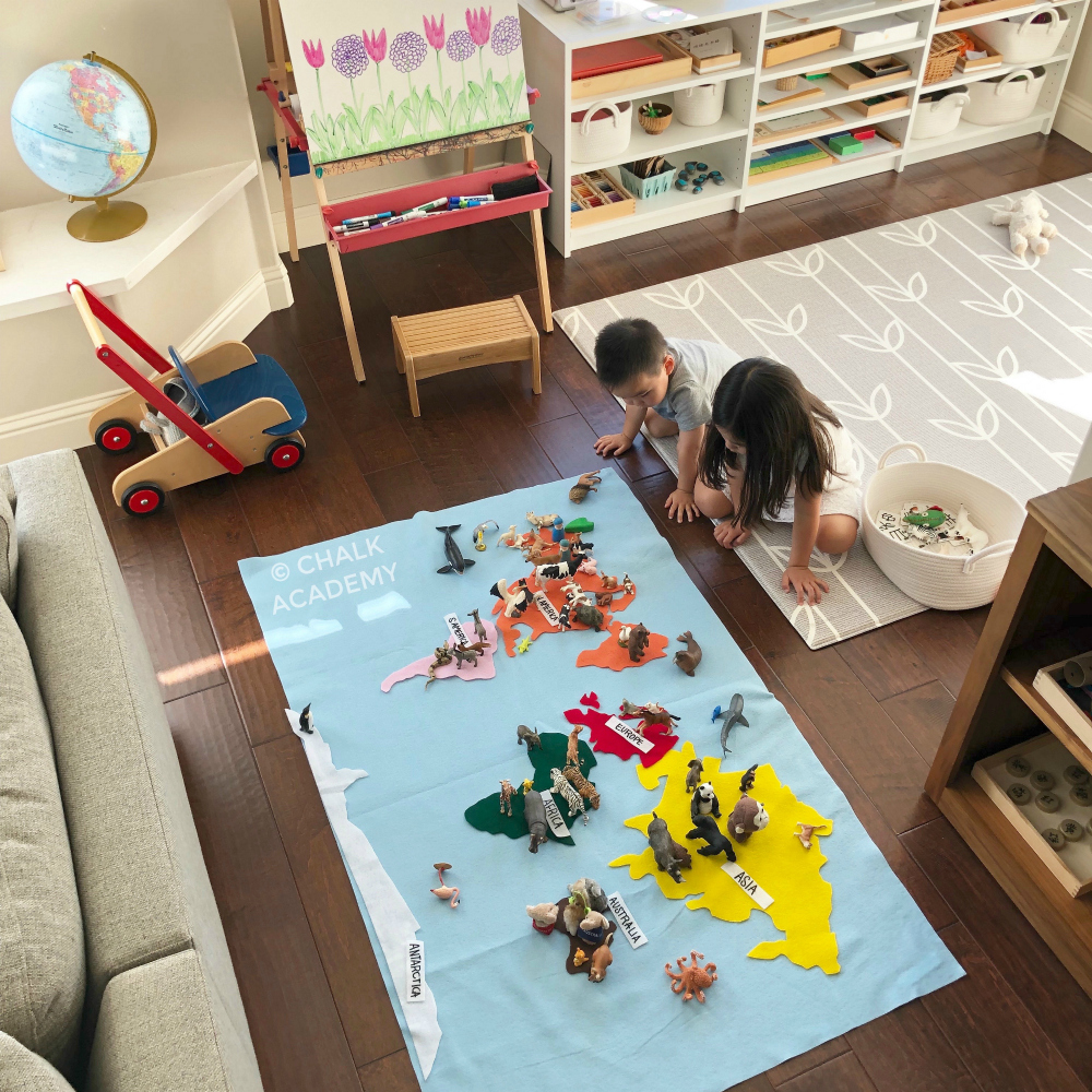 Montessori Felt World Map for Kids
