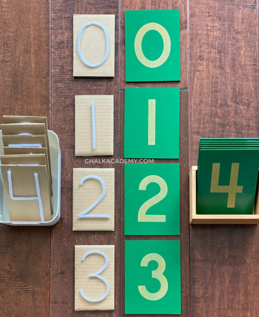 DIY Montessori tactile pipe cleaner sandpaper numbers