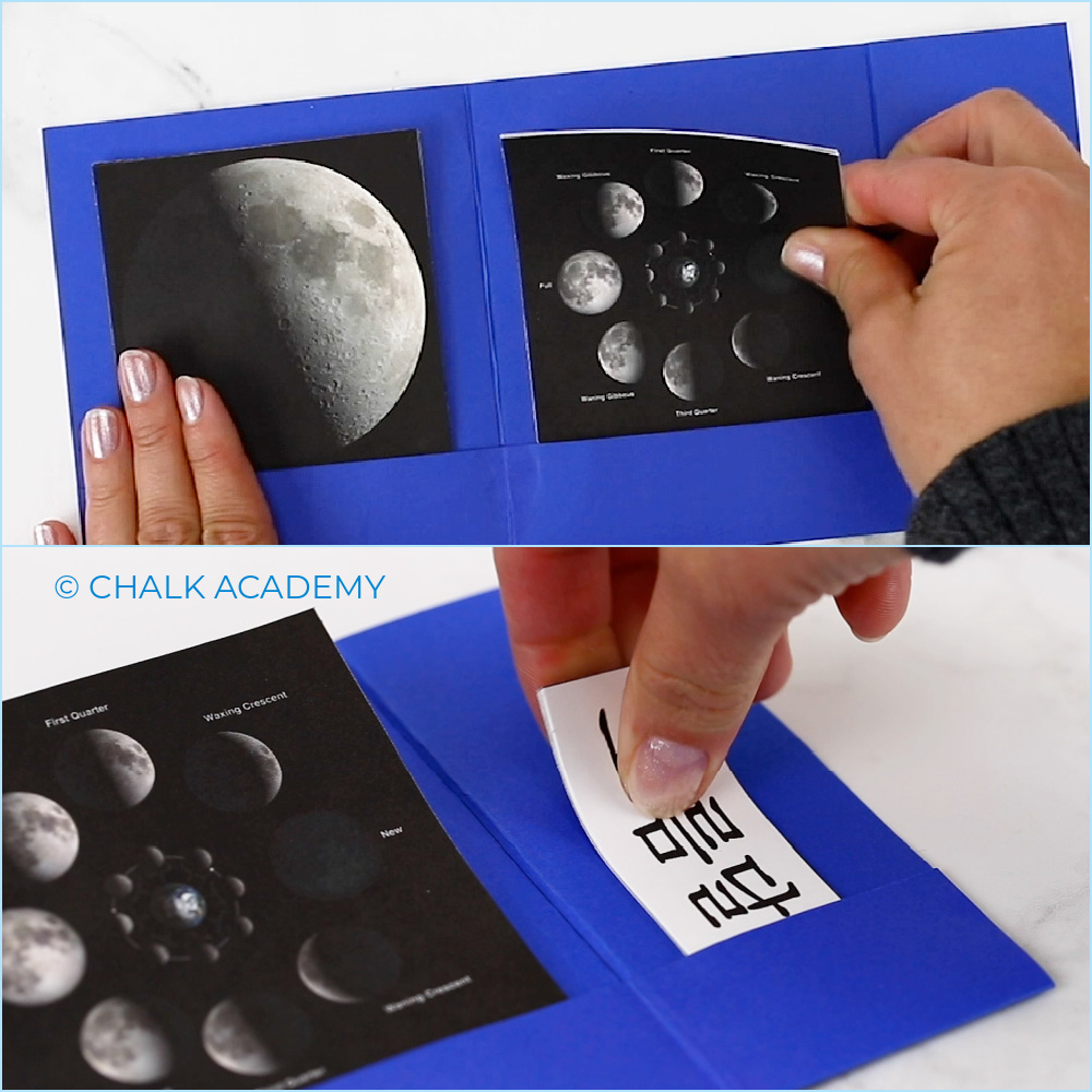Montessori moon 3-part cards folder