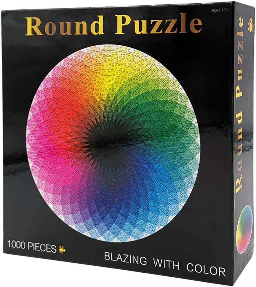 1000 piece round rainbow color wheel jigsaw puzzle