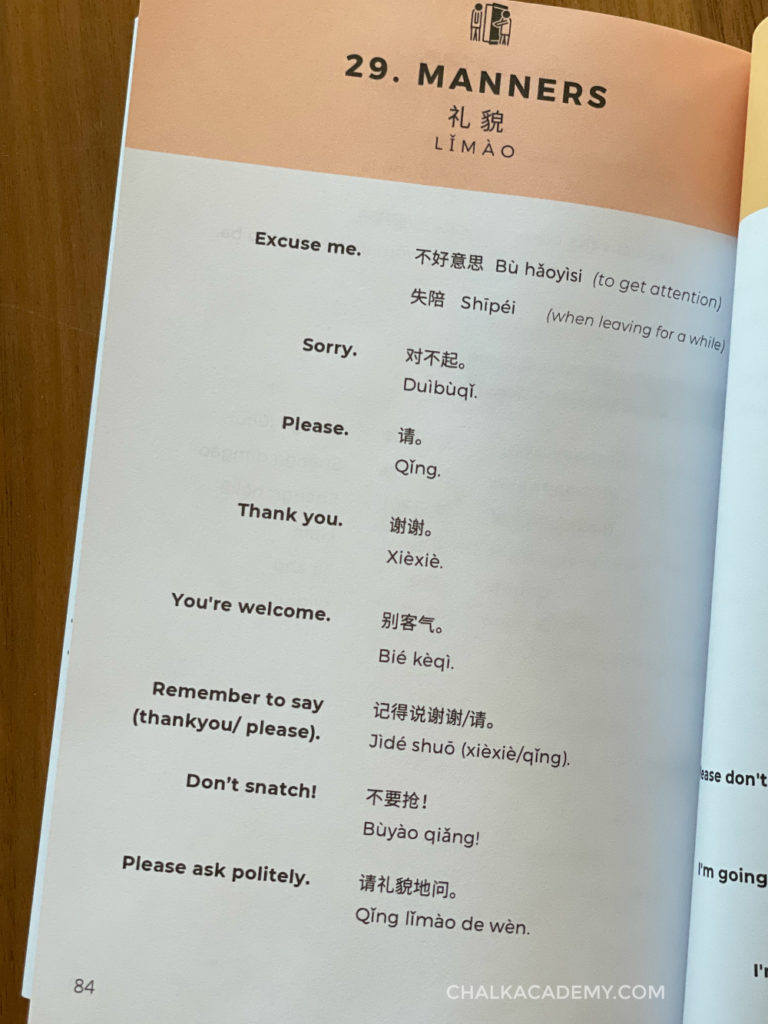 common Chinese parenting phrases about manners - Mandarin vocabulary