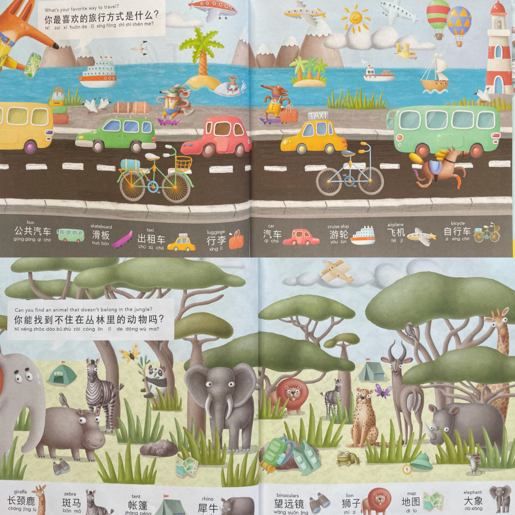 bilingual I Spy book for children in Chinese, English, and Pinyin