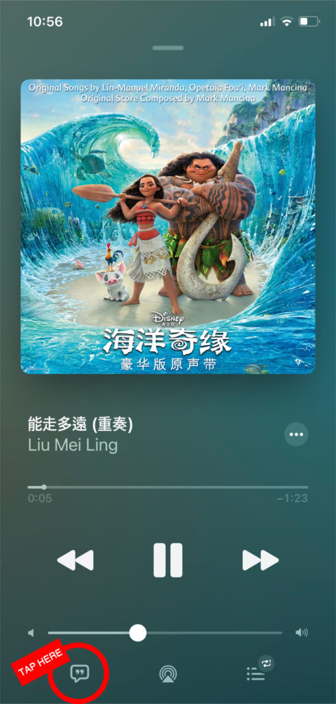 Disney Moana song lyrics in Chinese - Apple Music iTunes