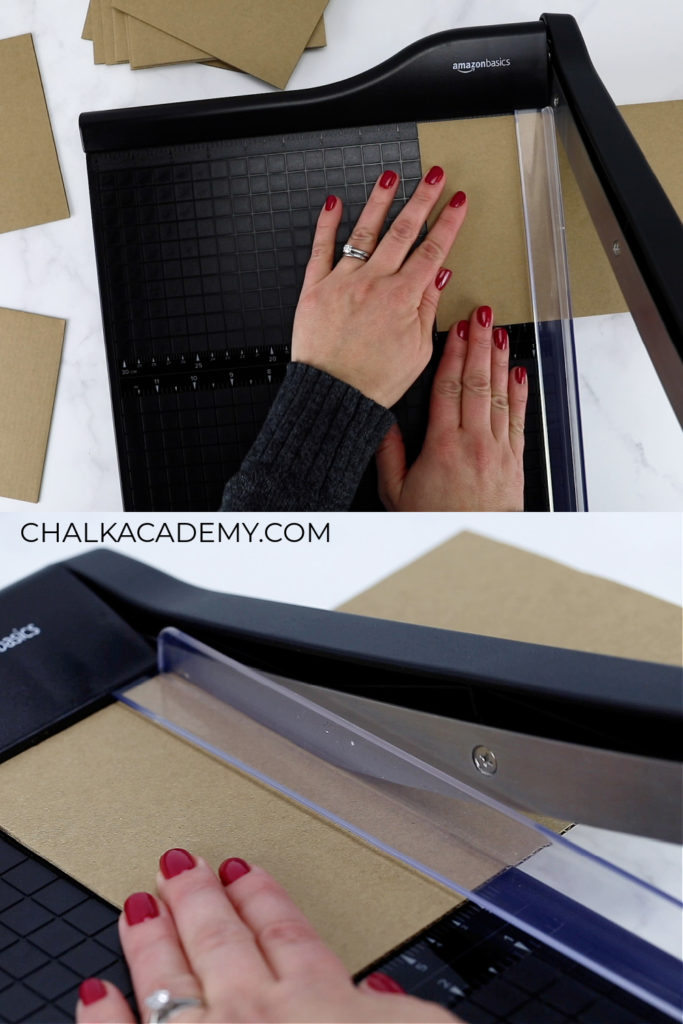 cutting cardboard with paper trimmer