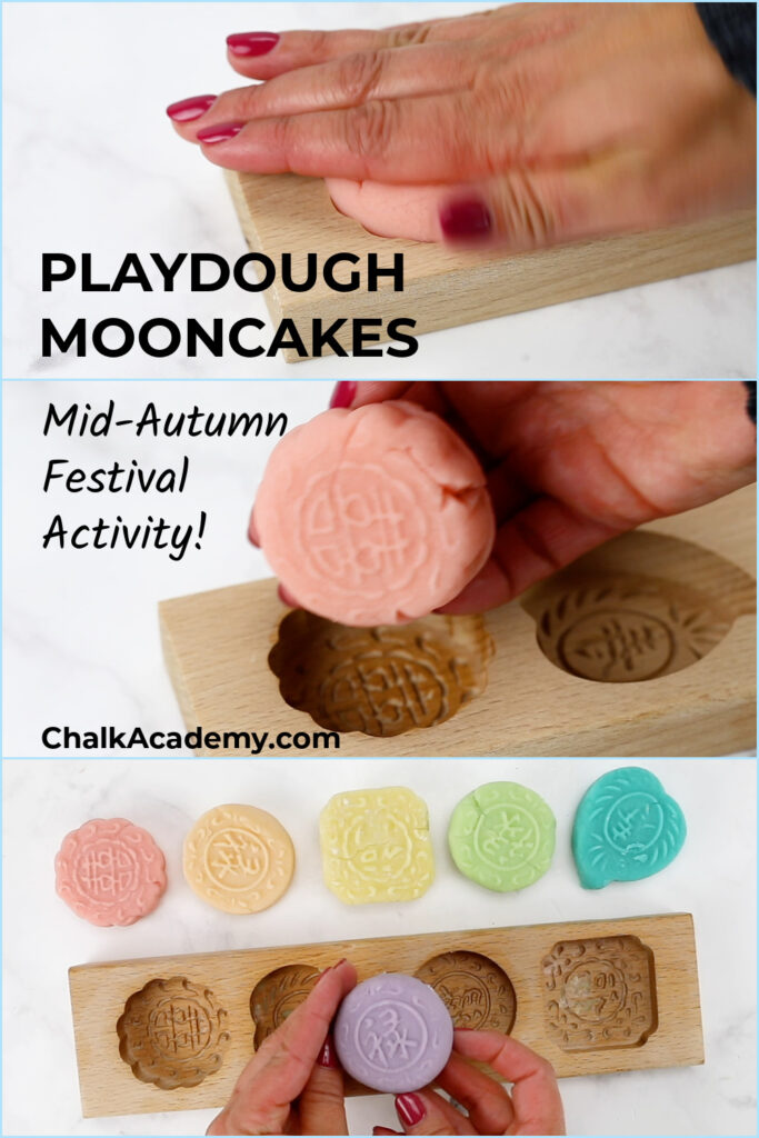 playdough mooncakes with wood mold