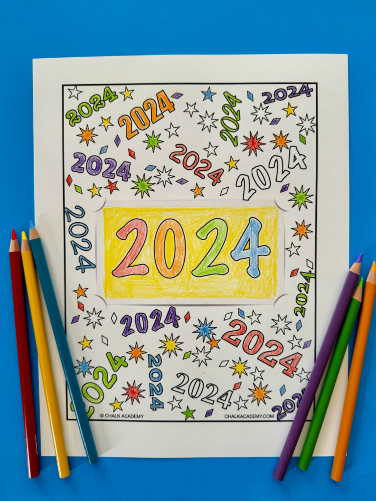 2024 New Year Coloring Page