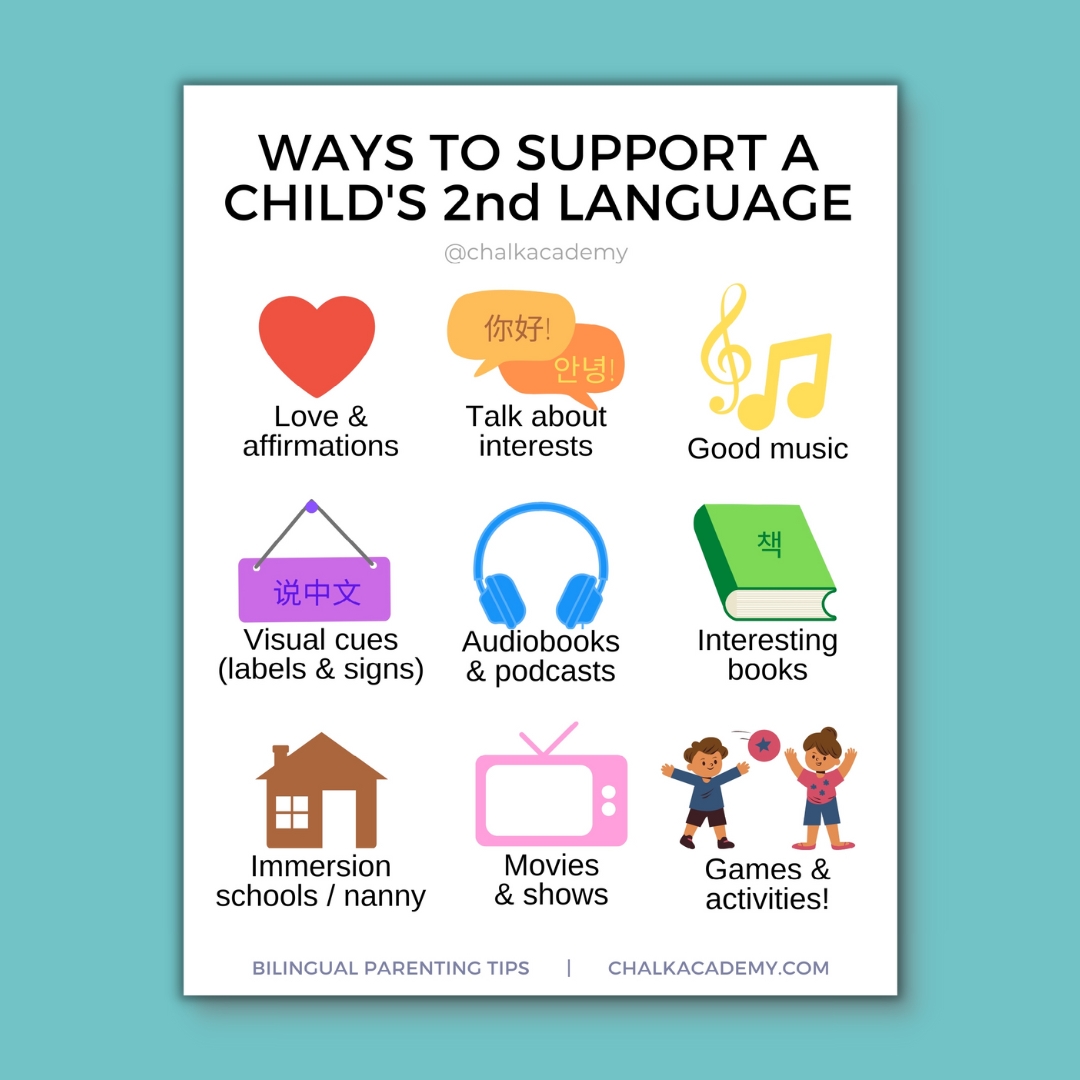 Ways to support a bilingual child's second language