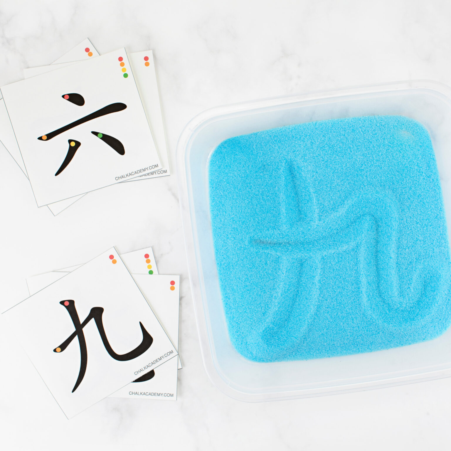 How to Set Up Sensory Writing Trays with Salt or Sand (Trilingual)