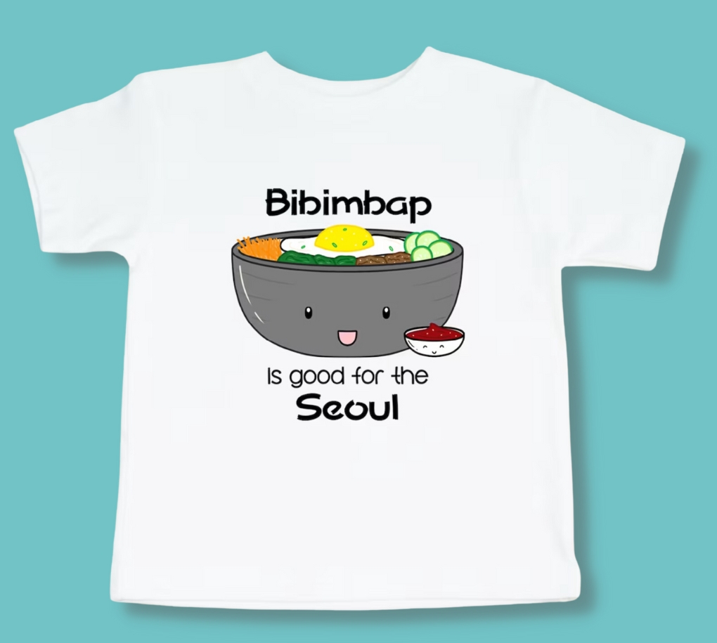 Asian foodie bibimbap t-shirt kids