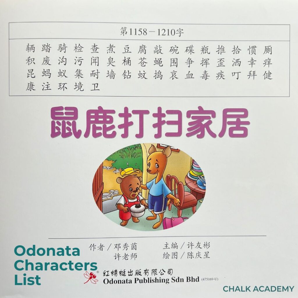 New Chinese characters list at top of inside front cover page
