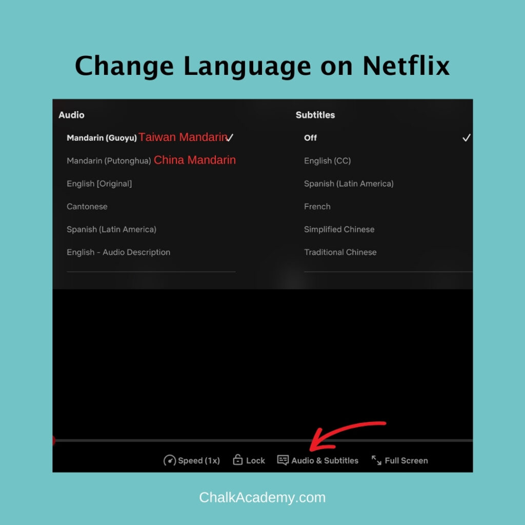 Change language on Netflix to China or Taiwan Mandarin or Cantonese for holiday movies